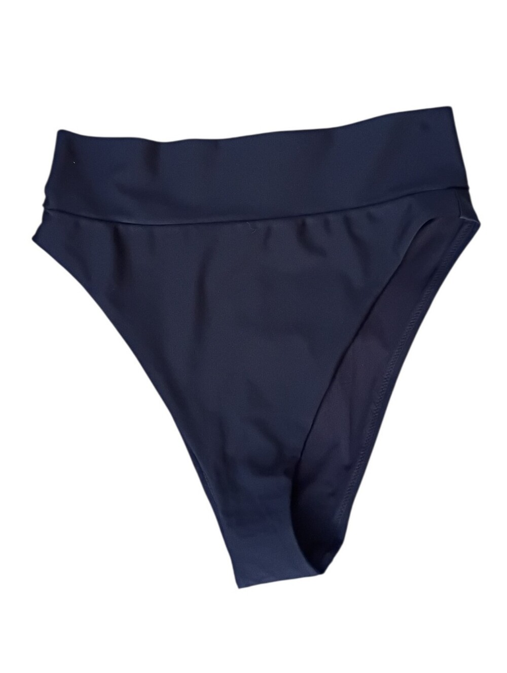 aerie Dark Black High-Cut Bikini Bottom sz M NEW